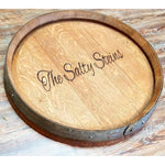 Lazy Susan Tray - Large Wine Barrel Head (text options)