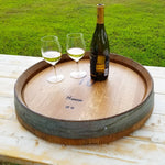 Lazy Susan Tray - Large Wine Barrel Head (text options)