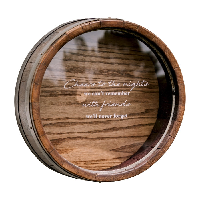 round wine barrel cork display round wall mount cheers