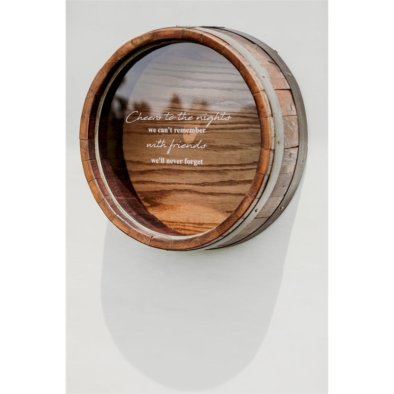 round wine barrel cork display round wall mount cheers