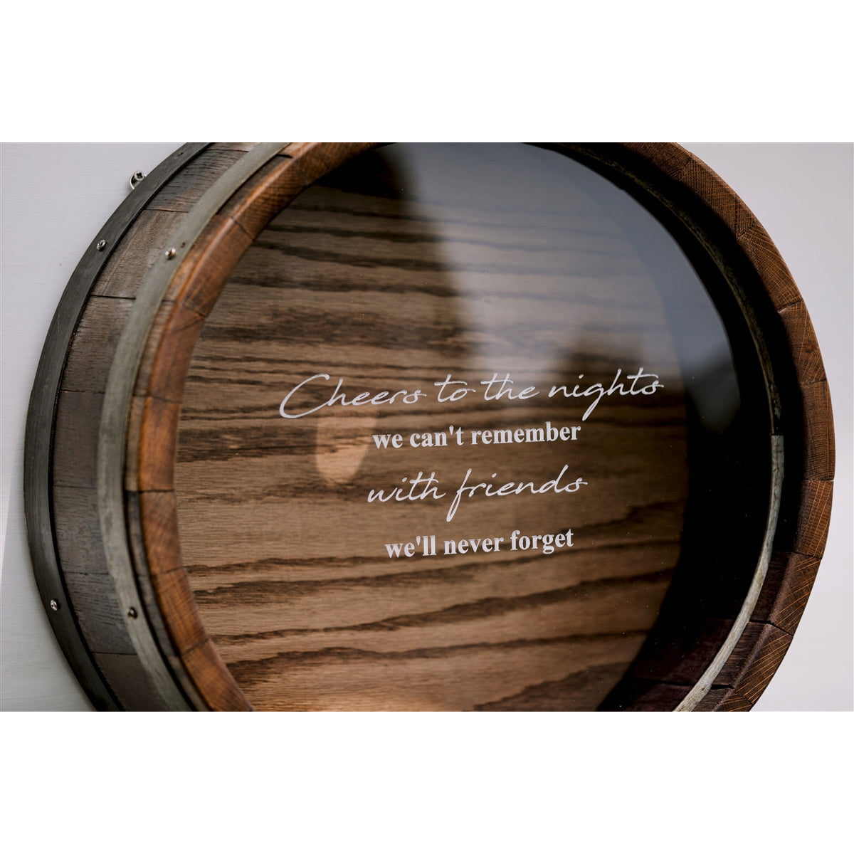 round wine barrel cork display round wall mount cheers