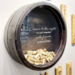 round wine barrel cork display round wall mount cheers