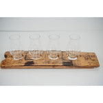 whiskey flight rectangle wood glass rustic custom