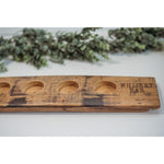 whiskey flight rectangle wood glass rustic custom