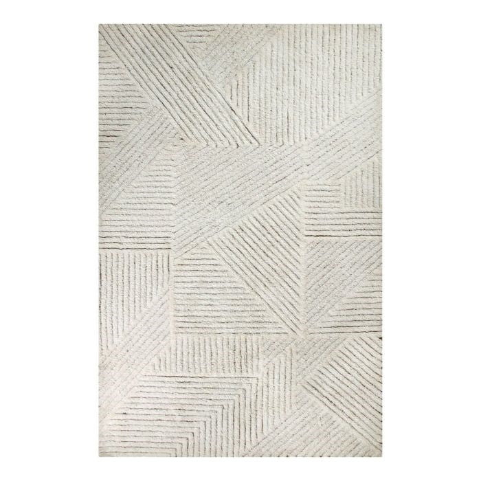neutral rectangle wool almond lined cotton rug
