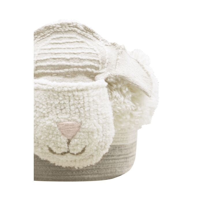 basket sheep pink white decor wool