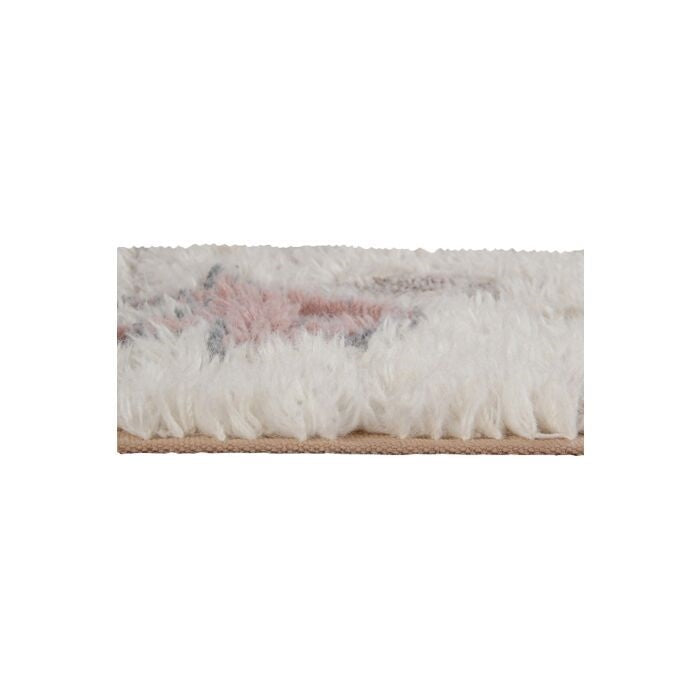 tribal pattern rectangle wool pink smoke blue rug