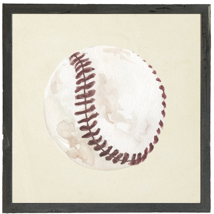 square watercolor art print baseball