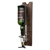 barrel head round wood rustic whiskey dispenser