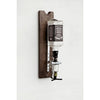barrel head round wood rustic whiskey dispenser