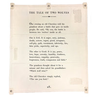 old cherokee passage tarp cream black wording canvas