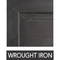 Close-up of the Phillips Scott Andrews 3 Drawer Chest in Asian oak finish with a dark gray wrought iron texture.