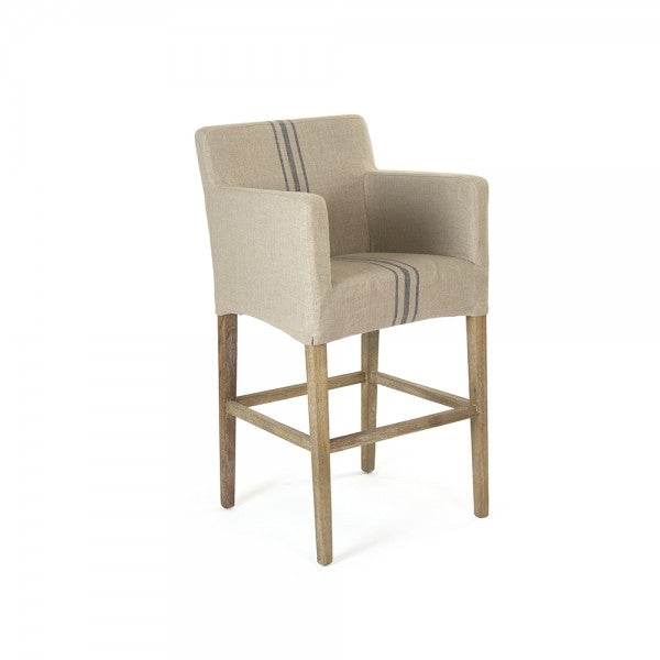 Slipcover Bar Stool - Avignon - Blue Stripe