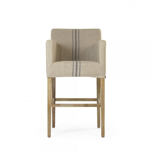 Slipcover Bar Stool - Avignon - Blue Stripe