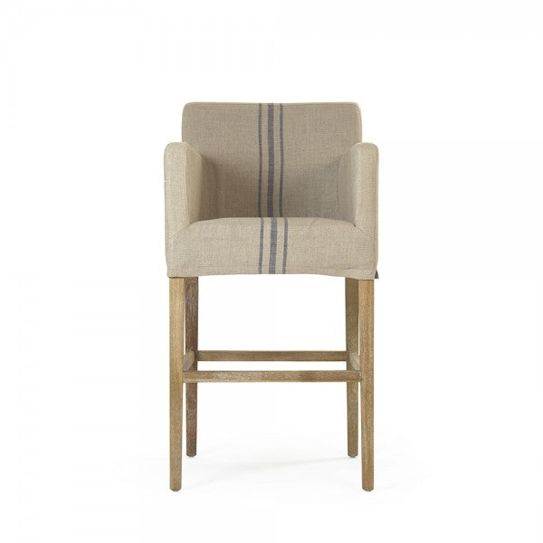 Slipcover Bar Stool - Avignon - Blue Stripe