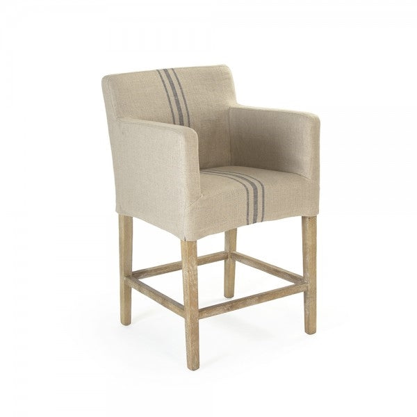 Slipcover Counter Stool - Avignon - Blue Stripe