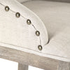 Nailhead Upholstered Stools - Linen + Oak (size options)