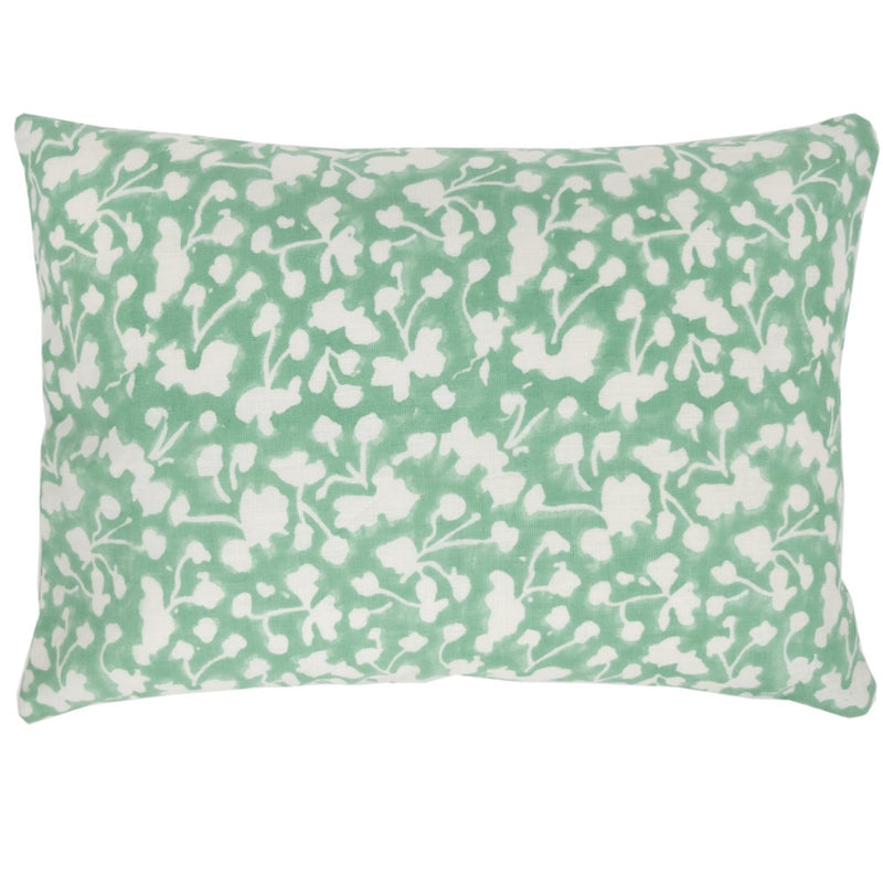 celadon square throw pillow floral block print