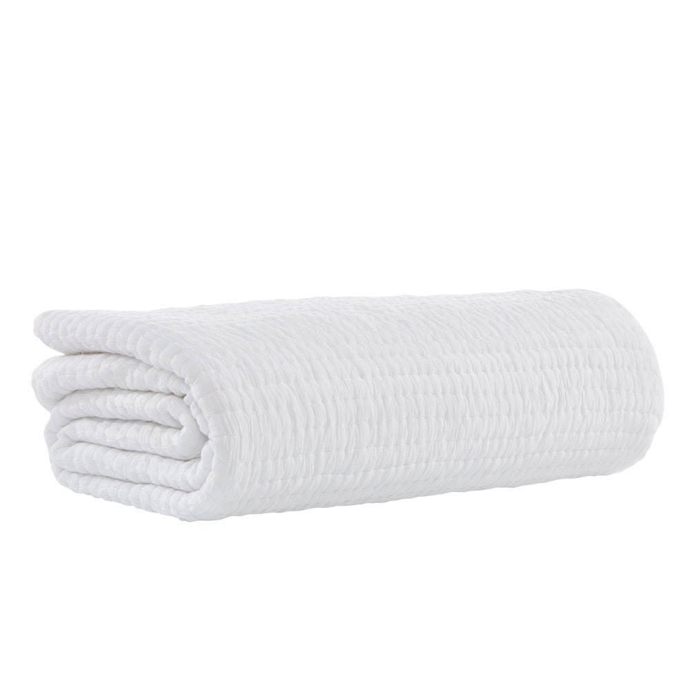 white cotton quilt textured 
