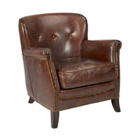Cambridge brown leather studded chair