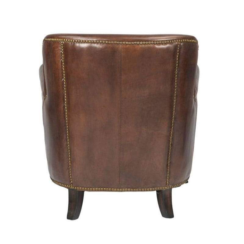 Cambridge brown leather studded chair