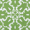 Add an elegant touch to your dining table with the Sindoor Green Screened Napkins from Allem Studio. This set of 4 cotton napkins features a green and white symmetrical floral pattern with intricate, repeating designs reminiscent of a damask pattern, beautifully hand screen printed.