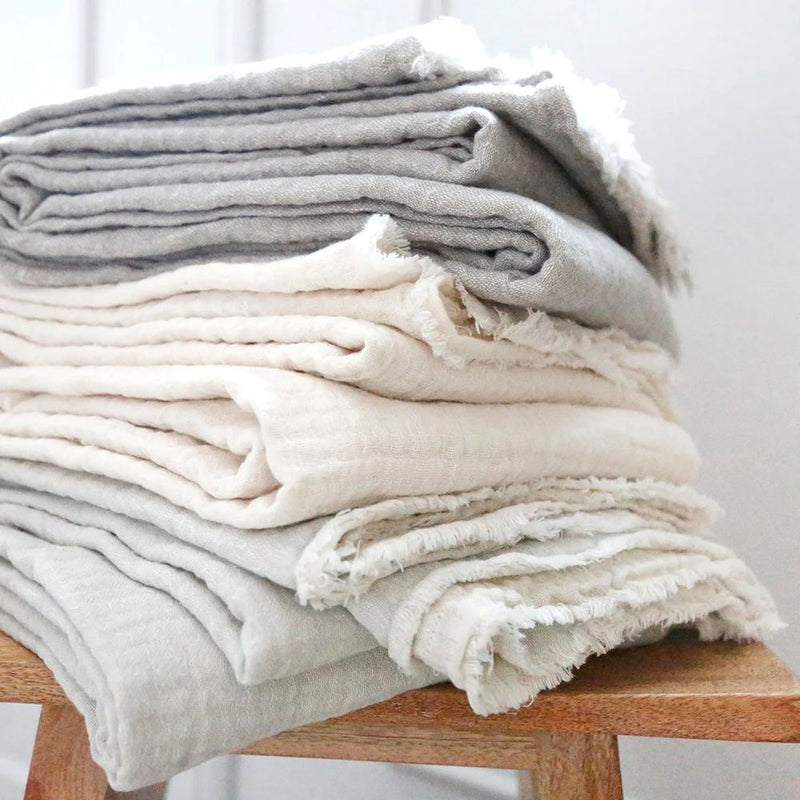 Hermosa Cotton-Linen Throw Blanket (color options)