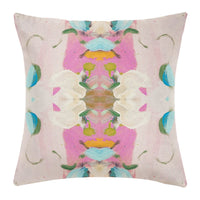 Pink blue green abstract pillow