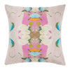 Pink blue green abstract pillow