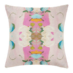Pink blue green abstract pillow