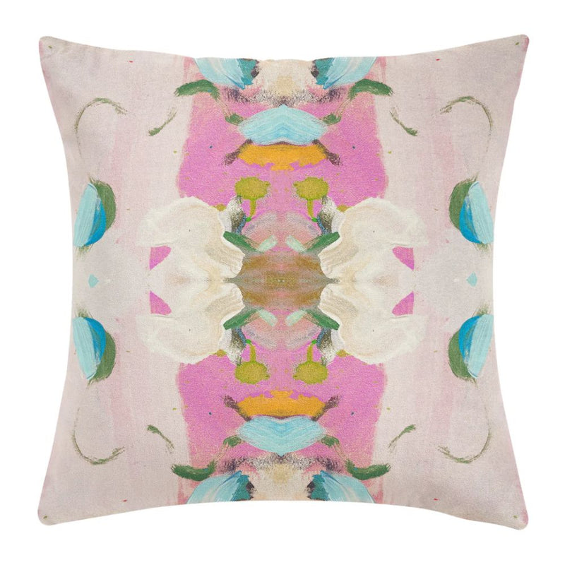 Pink blue green abstract pillow