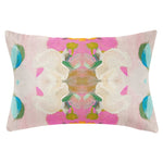 Pink blue green abstract pillow