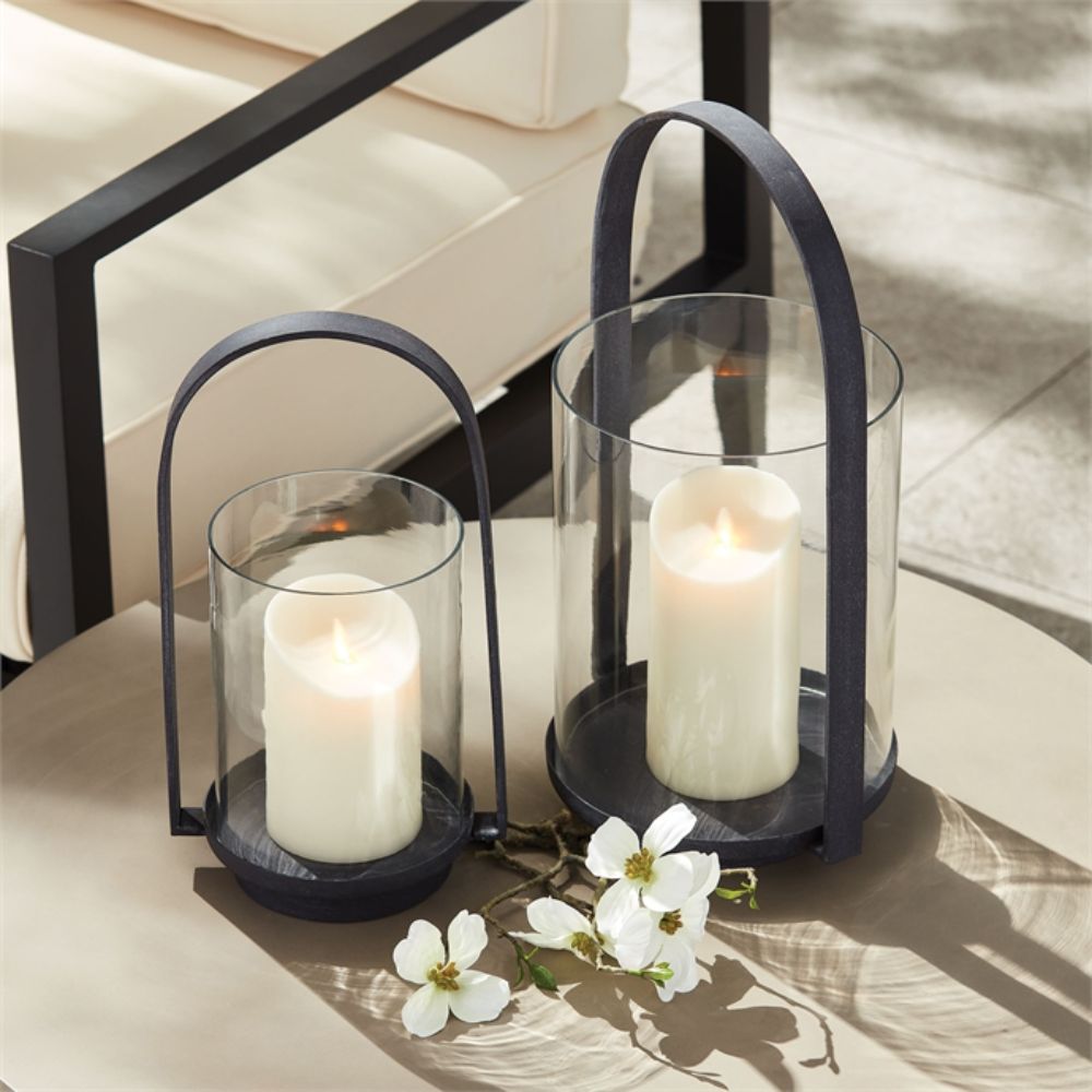 Candle Lantern - Aged Zinc Outdoor Candle Hurricane - Large – BSEID