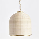 woven natural cane rattan dome pendant light