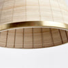 woven natural cane rattan bell pendant light