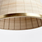 woven natural cane rattan bell pendant light