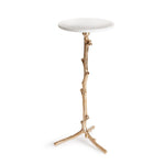 accent table white marble top gold detail