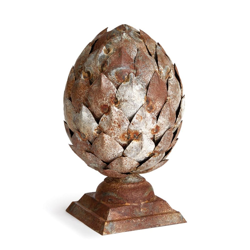 small iron artichoke finial rustic silver