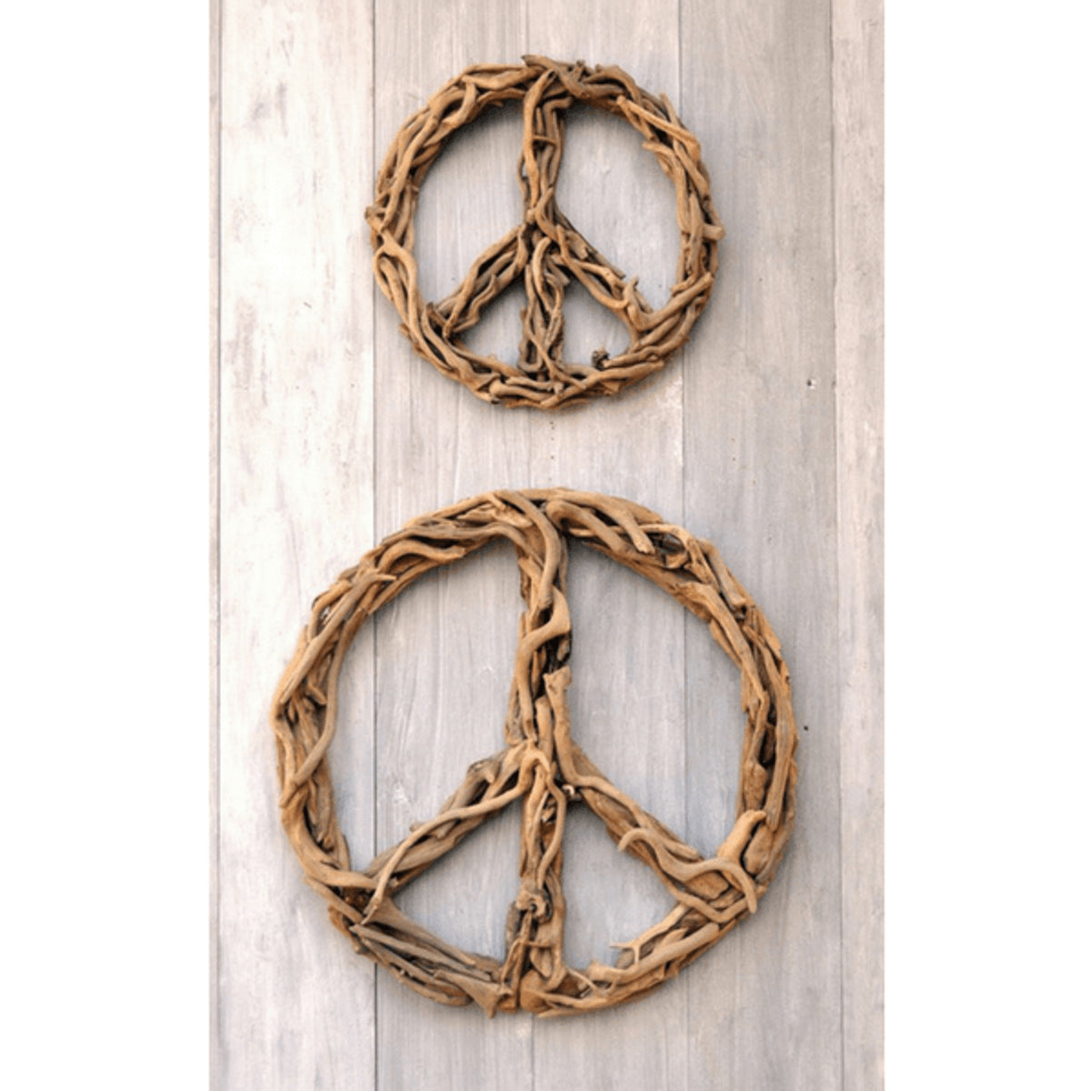 Unique wood peace sign decor - 1