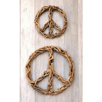 Unique wood peace sign decor - 1