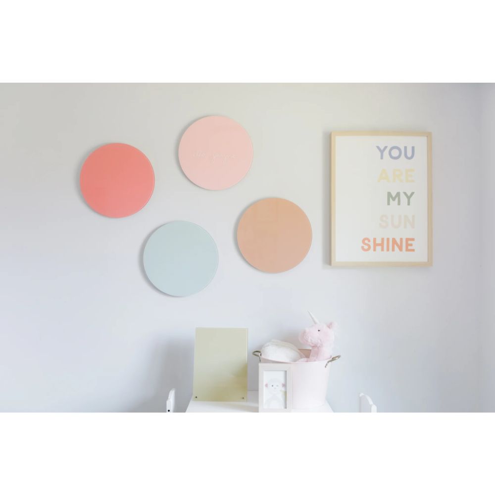 Home Boards Glass Dry Erase Round Board Clay