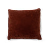 rust velvet pillow pom poms square