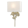 distressed silver leaf body off white square shade wall sconce