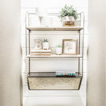 Metal + Bamboo Wall Shelf + Storage