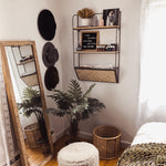 Metal + Bamboo Wall Shelf + Storage