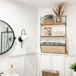 Metal + Bamboo Wall Shelf + Storage