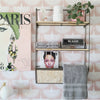 Wall Shelf - Metal + Wood + Bamboo Magazine Rack