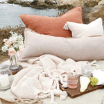 terracotta linen pillow