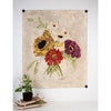 large bright color flowers abstract art paper grommets yellow pink