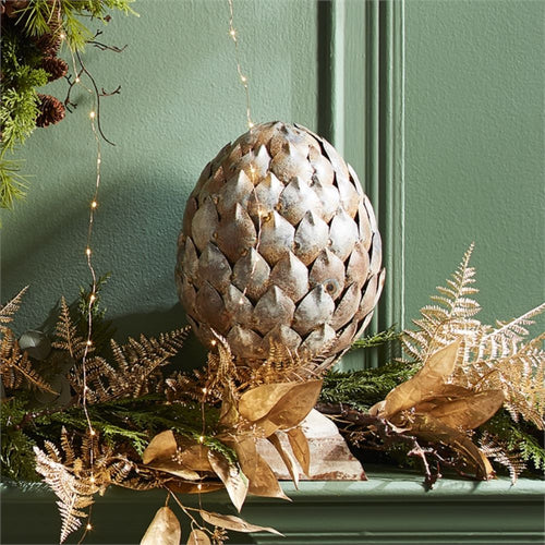 large iron artichoke finial rustic silver